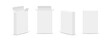 Set of Slim Paper Rectangular Boxes with Various Views, Isolated on White Background. Vector Illustration