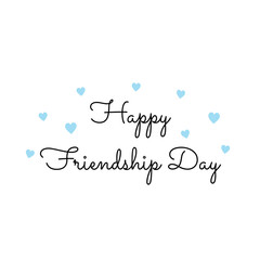 Wall Mural - happy friendship day lettering with heart