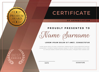 stylish modern elegant certificate of achievement award template design vector illustration