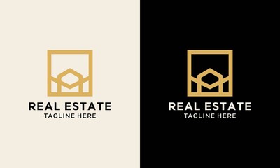 Wall Mural - Simple house line symbol, icon. Premium logo design template for Companies. Symbol building. Vector illustration.