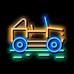 Wall Mural - car jeep neon light sign vector. Glowing bright icon car jeep sign. transparent symbol illustration