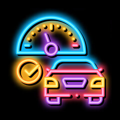 Wall Mural - speed control neon light sign vector. Glowing bright icon speed control sign. transparent symbol illustration