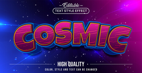 Wall Mural - editable text style effect - cosmic text style theme.