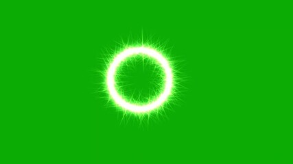 Wall Mural - Glowing spiked circle with green screen background