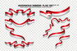 © vector Art - Indonesia Ribbon Flags Set, Element design, 3D style. vector Illustration