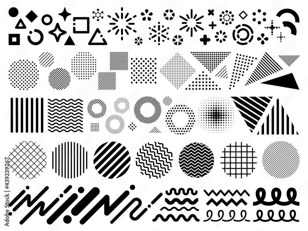 ポップな幾何学模様アイコンセット Stock Vector | Adobe Stock