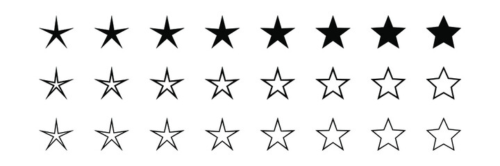 Wall Mural - Star icons. Vector symbols star isolated on white background.