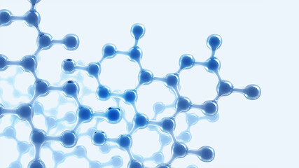 Leinwandbilder - Scientific research. Laboratory experiments and high tech. Molecular lattice abstract 3D illustration. Modern trends in medicine, biology, physics, chemistry