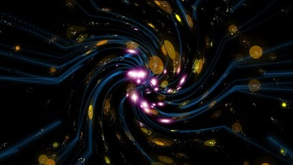 Wall Mural - abstract particles of fire in the tuber of a rotating black hole. absorbing cosmic particles. futuri