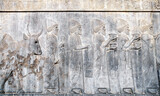 Fototapeta Młodzieżowe - Bas-relief with assyrian foreign ambassadors, Persepolis, Iran