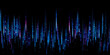 frequency spectrum of music blue sound wave equalizer light stripes 3d illustration