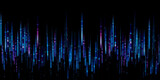 Fototapeta  - frequency spectrum of music blue sound wave equalizer light stripes 3d illustration