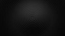 Black Abstract Background With Rings Ripple 3D Rendering