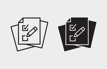 Sticker - Document icon on white background. Vector illustration.