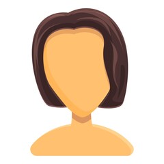 Wall Mural - Short female hairstyle icon. Cartoon of Short female hairstyle vector icon for web design isolated on white background