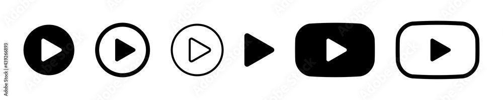 play button icon vector symbol. music video start sign. - obrazy, fototapety, plakaty 