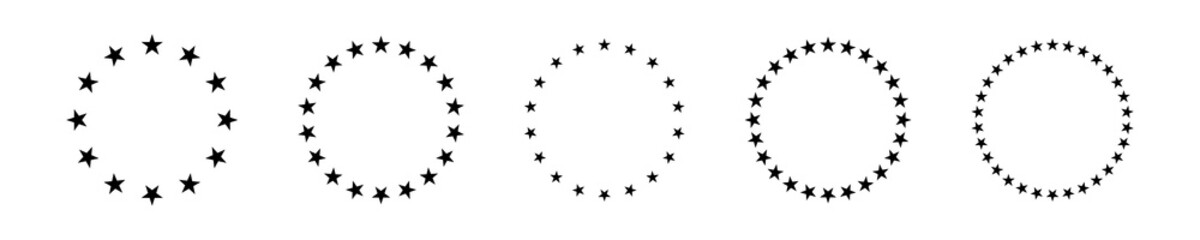 star in circle isolated on white background vector illustration. stars in round circular emblem      ------