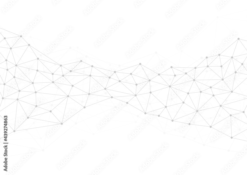 Abstract technology background. Polygonal with connecting dots and lines. Data and technology concept, network connection - obrazy, fototapety, plakaty 