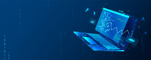 Wall Mural - software, web development, programming concept. abstract programming language and program code on a 
