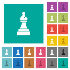 Poster - Black chess bishop square flat multi colored icons