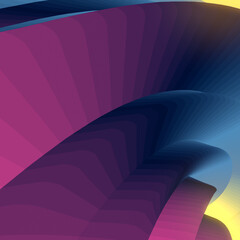 Fototapete - Digital illustration of modern fluid shapes with rainbow gradient. Abstract 3d rendering creative background