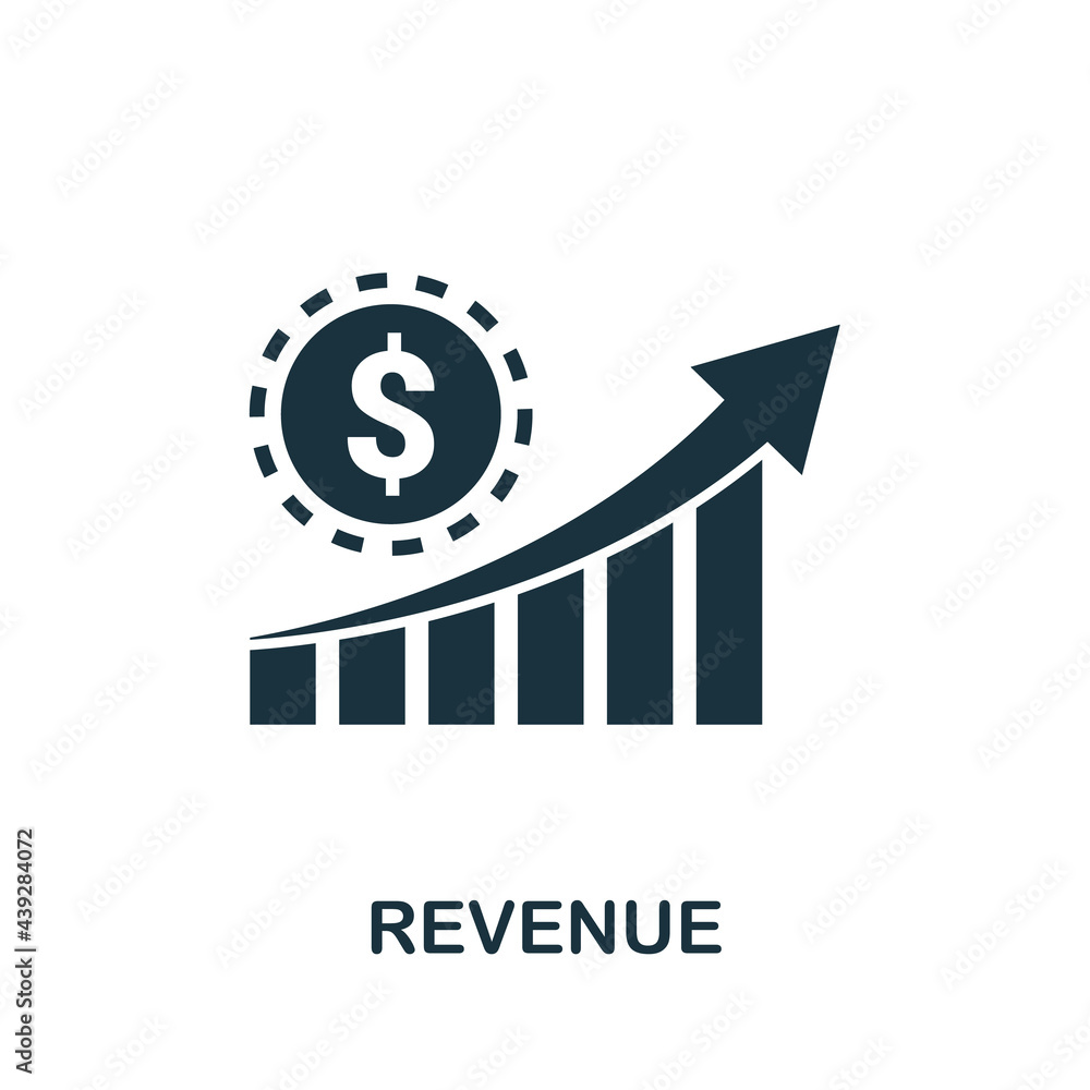 Revenue icon. Simple creative element. Filled monochrome Revenue icon ...