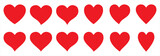 Fototapeta Tematy - Red heart icons set vector. Vector illustration