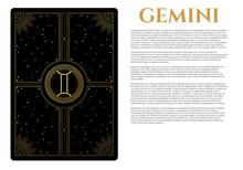 Black And Gold Illustration Of Gemini Sign