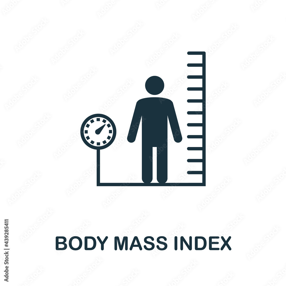 Body Mass Index icon. Simple creative element. Filled monochrome Body ...