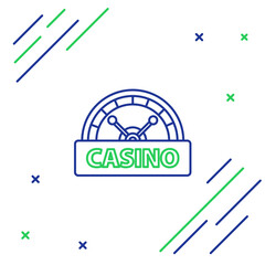 Sticker - Line Casino signboard icon isolated on white background. Colorful outline concept. Vector