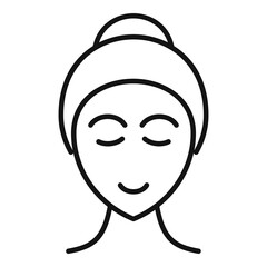 Poster - Well groomed woman icon, outline style