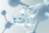 Fototapeta  - Molecule inside Liquid Bubble, 3d illustration.