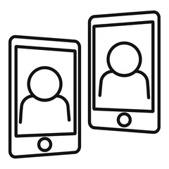 Poster - Phone consultation meeting icon, outline style