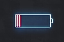 Low battery charge neon sign