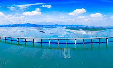 Wall Mural - Bay scenery of Xiazhang bridge in Fujian Province, China