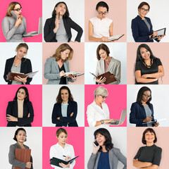 Wall Mural - Collage of diverse business women posing