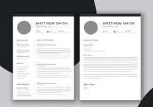 Professional Resume And Cover Letter, Minimalist Resume Cv Template