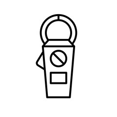 Wall Mural - clamp meter line icon. clipart image isolated on white background