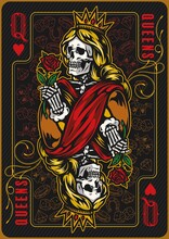 Queen Of Hearts Poker Card Template