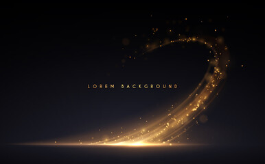 abstract gold light effect on black background