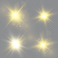 Wall Mural - Vector illustration of abstract flare light rays. A set of stars, light and radiance, rays and brightness.