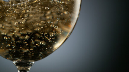 Wall Mural - Detail of pouring white wine into glass