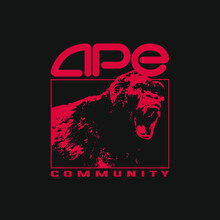 Ape Vector T Shirt Design. Gorilla Vector T Shirt Design. Download It Now