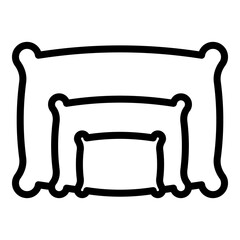 Poster - Perfectionism pillows icon. Outline Perfectionism pillows vector icon for web design isolated on white background