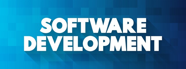Wall Mural - software development text quote, concept background