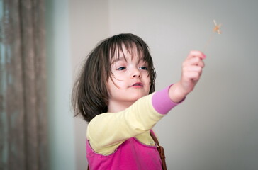 Little girl portrait at home