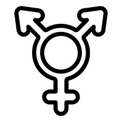 Sticker - Gender identity male icon. Outline Gender identity male vector icon for web design isolated on white background