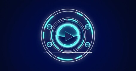 Animation of scope scanning with play button and data processing on screen