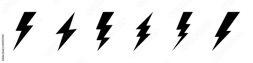 Different flash icon symbol set. - obrazy, fototapety, plakaty 