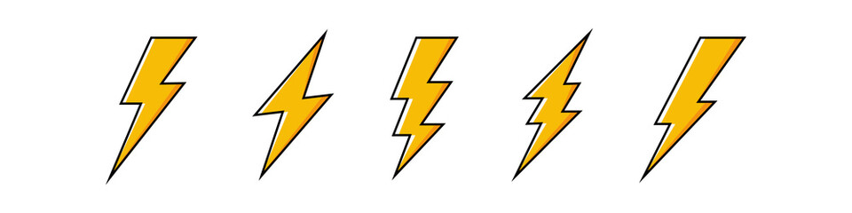 Wall Mural - different flash icons isolated on white background